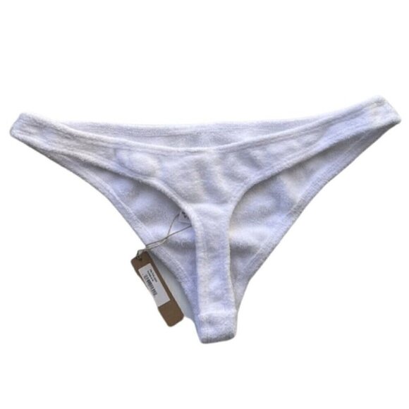 SKIMS White Cotton Blend Soft Terry Thong Size M PN-THG-0403 - Picture 2 of 8